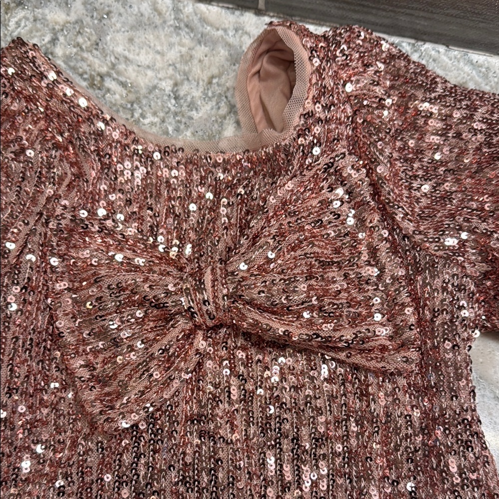 Sequin Rose Gold Dress - Picture 2 of 4